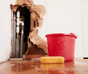 water damage in the home after pipe leak emergency kit for home
